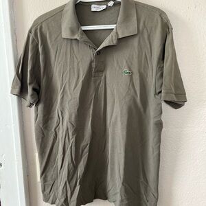 Lacoste Men's Olive Green Cotton Pique Polo